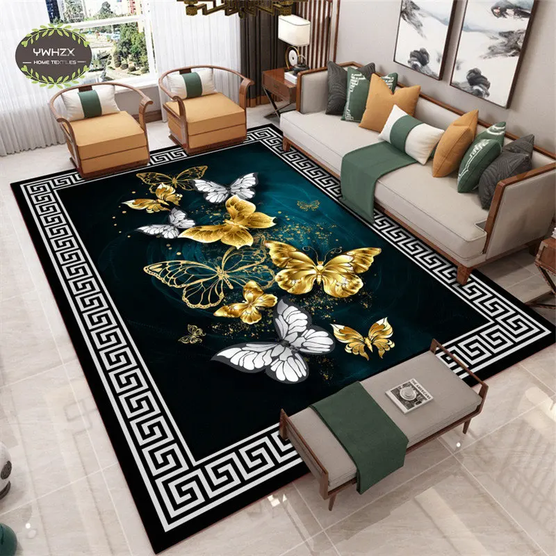 

Chinese Style Carpet for Bed Room Flannel Living Room Coffee Table Floor Mat Study Bedside Home Decoration Non-Slip Floor Rug