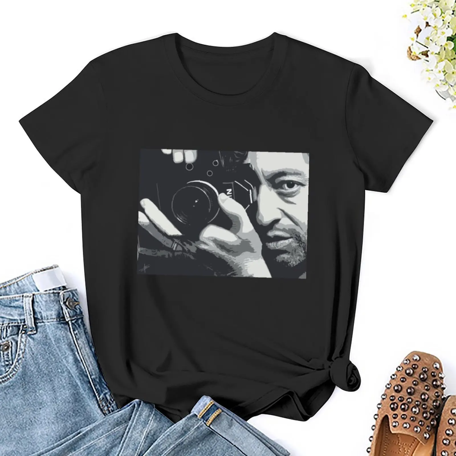 Футболка с цифровым художественным портретом модная Милая одежда в Корейском