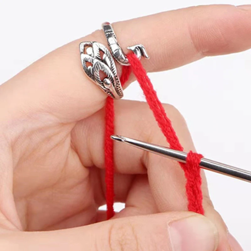 

Регулируемая наперсток для пальцев, вязальная петля, петля для вязания крючком, направляющие для пряжи, вязаные кольца, аксессуары для вязания, Открытое кольцо для вязания, рукоделие