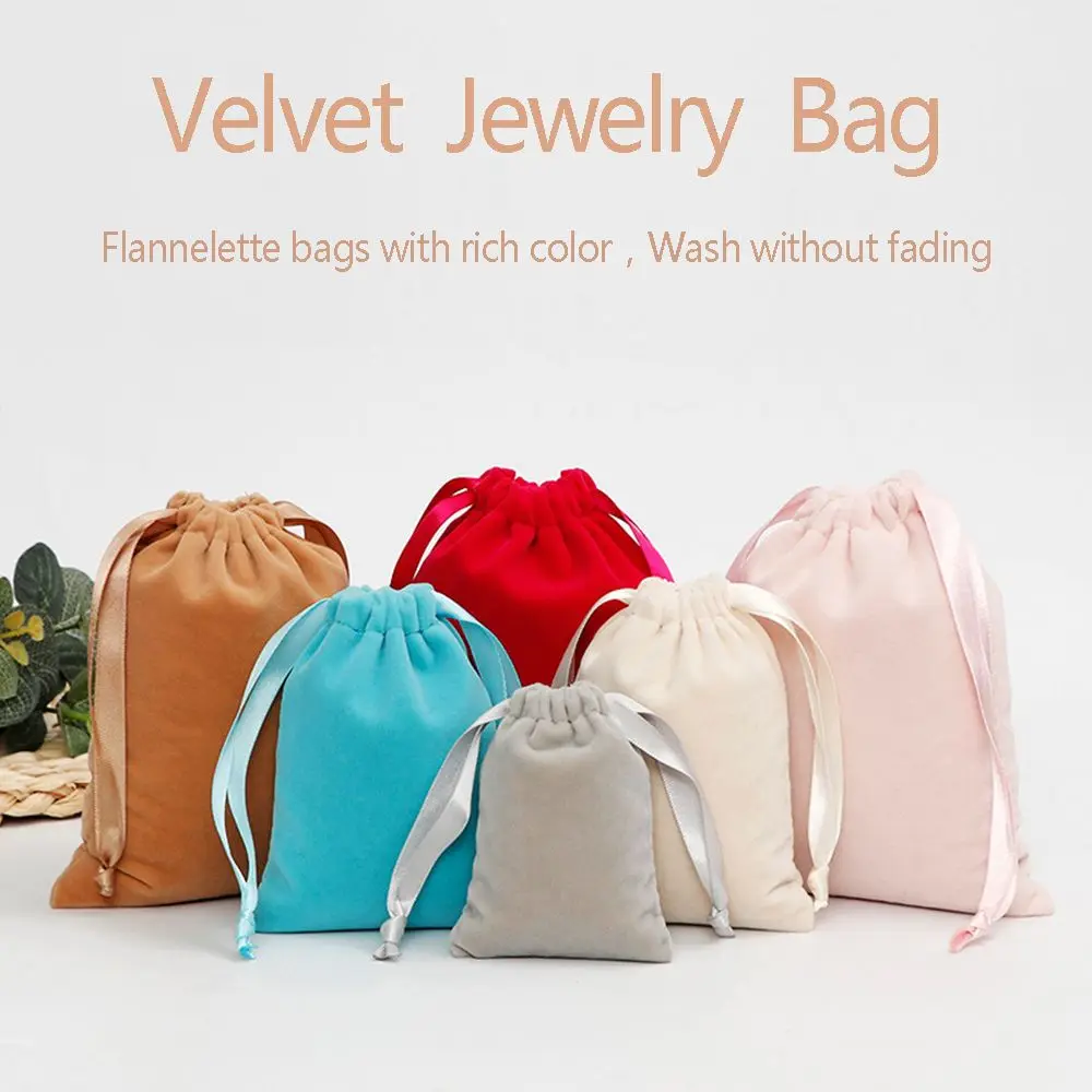

Fashion Wrapping Bag Gift Portable Storage Pouch Jewelry Bag Velvet Bag Drawstring Pouches