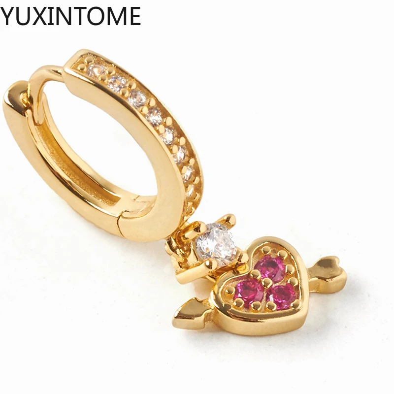 

Женские серебряные серьги-кольца в виде сердца