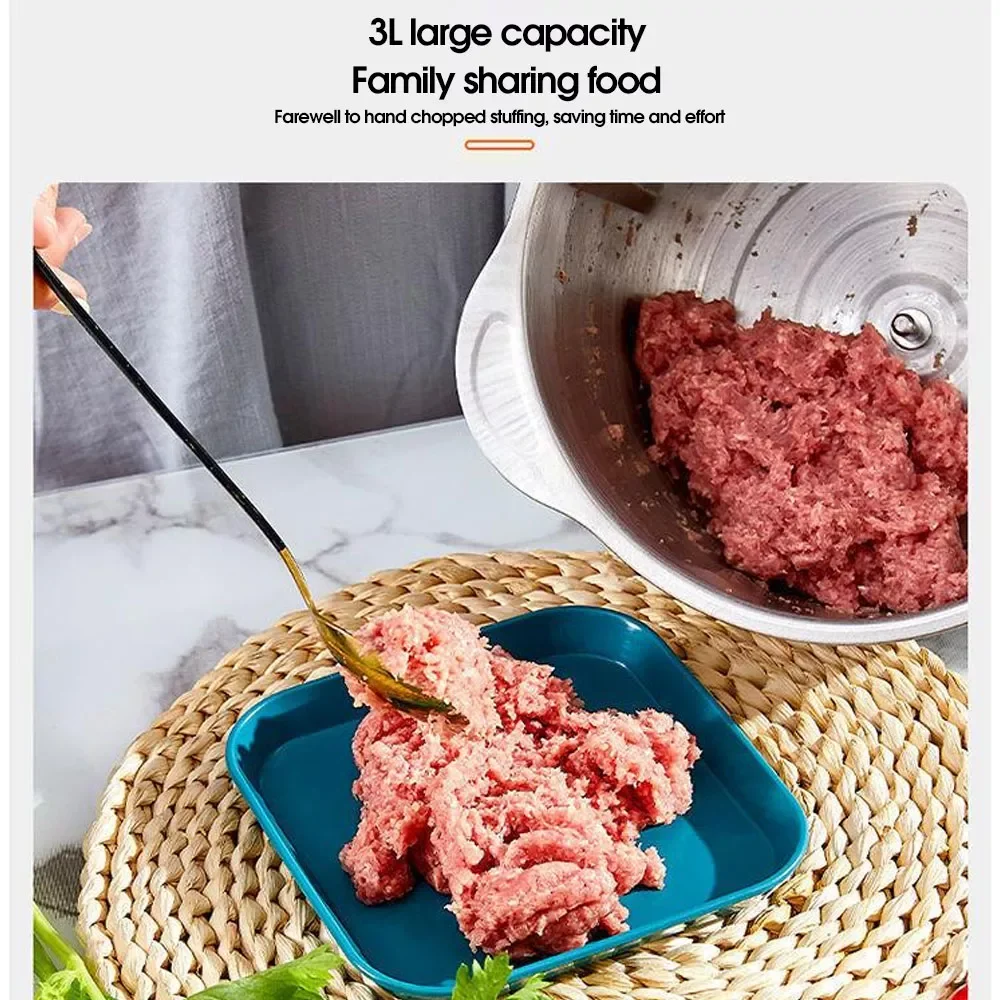 

Электрическая мясорубка ANYUFA 3 скорости 22000 об/мин 3 л, кухонный измельчитель, Мясорубка из нержавеющей стали, кухонный комбайн, измельчитель ...