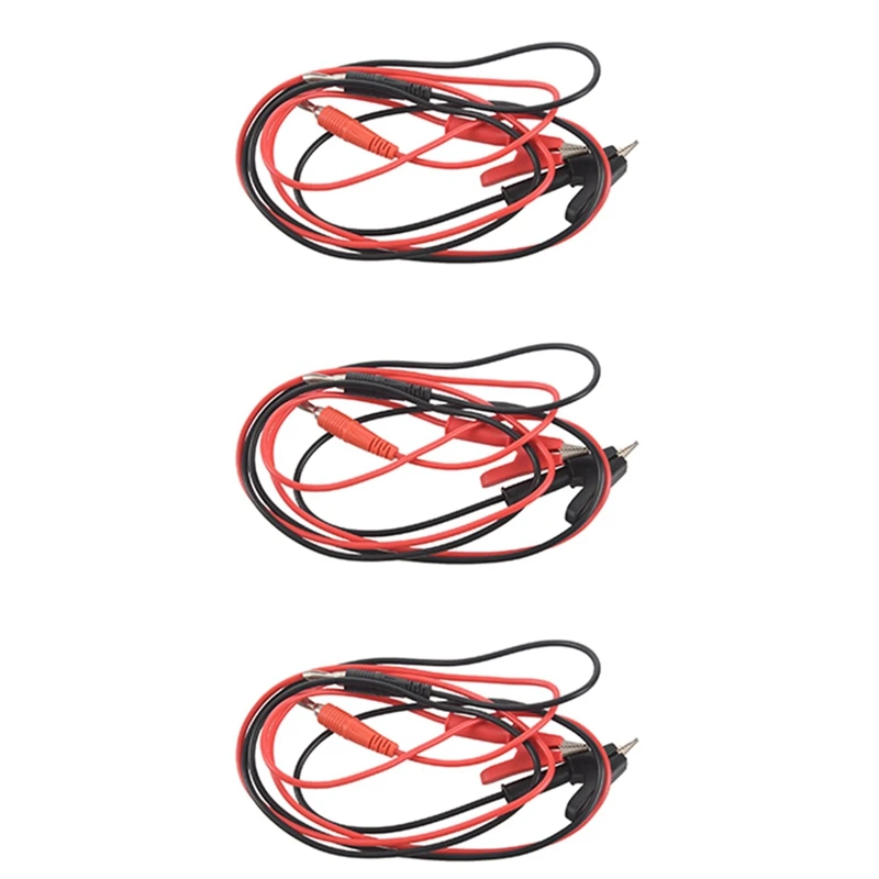 

1M Long Alligator Clip To Banana Plug Test Cable 3 Pair For Multimeter