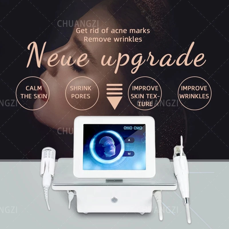 

2022 RF fractional micro-needle and cold hammer stretch marks remover shrink pores acne treatment anti-wrinkle skincare tools