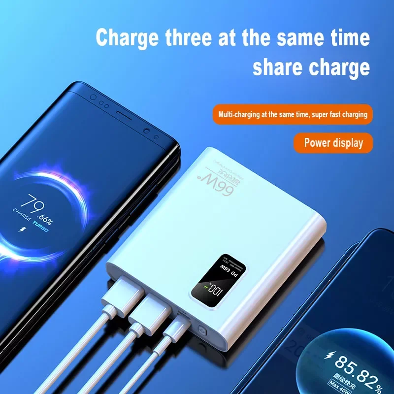 

PD66W Super Fast Charging Power Bank 20000mAh Portable Charger Digital Display External Battery for iPhone