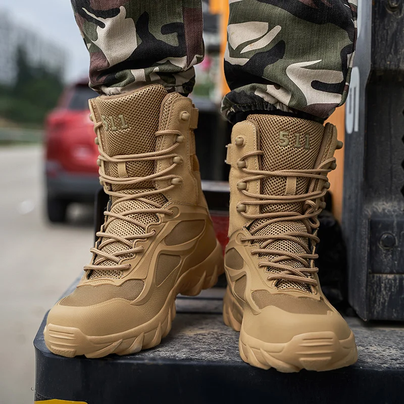 Newest Desert Outdoor High Quality Tactical Boots Men Military Man Top Non Slip Men's Hiking Shoes Botas Militares Hombre | Спорт и