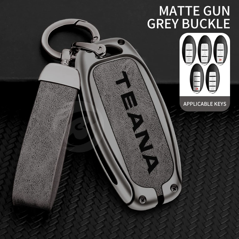 Кожаный чехол для автомобильного ключа из цинкового сплава, Ранняя оболочка для Nissan Teana J32, держатель, брелок для ключей, брелок для ключей без ключа, аксессуары