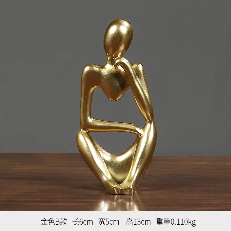 Mini Character Statue Thinker Sculpture Abstract Resin Sculpture Ornaments For Home Desktop Furnishings Home Decor images - 6