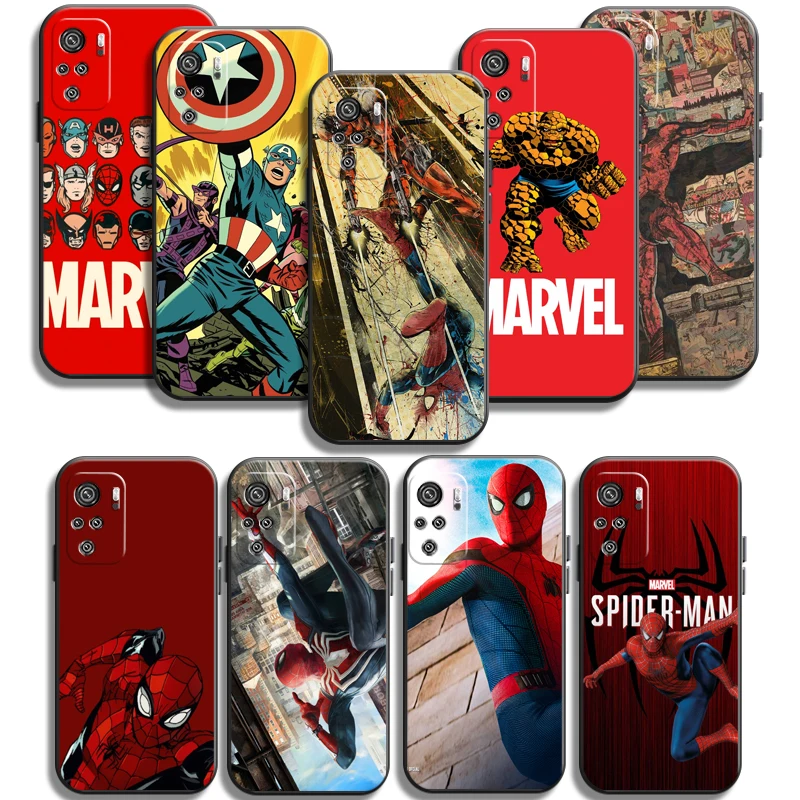 

Spiderman Marvel Phone Cases For Xiaomi Redmi 9 9AT 9T 9A 9C Redmi Note 9 9S 9 Pro 5G Cases Soft TPU Coque