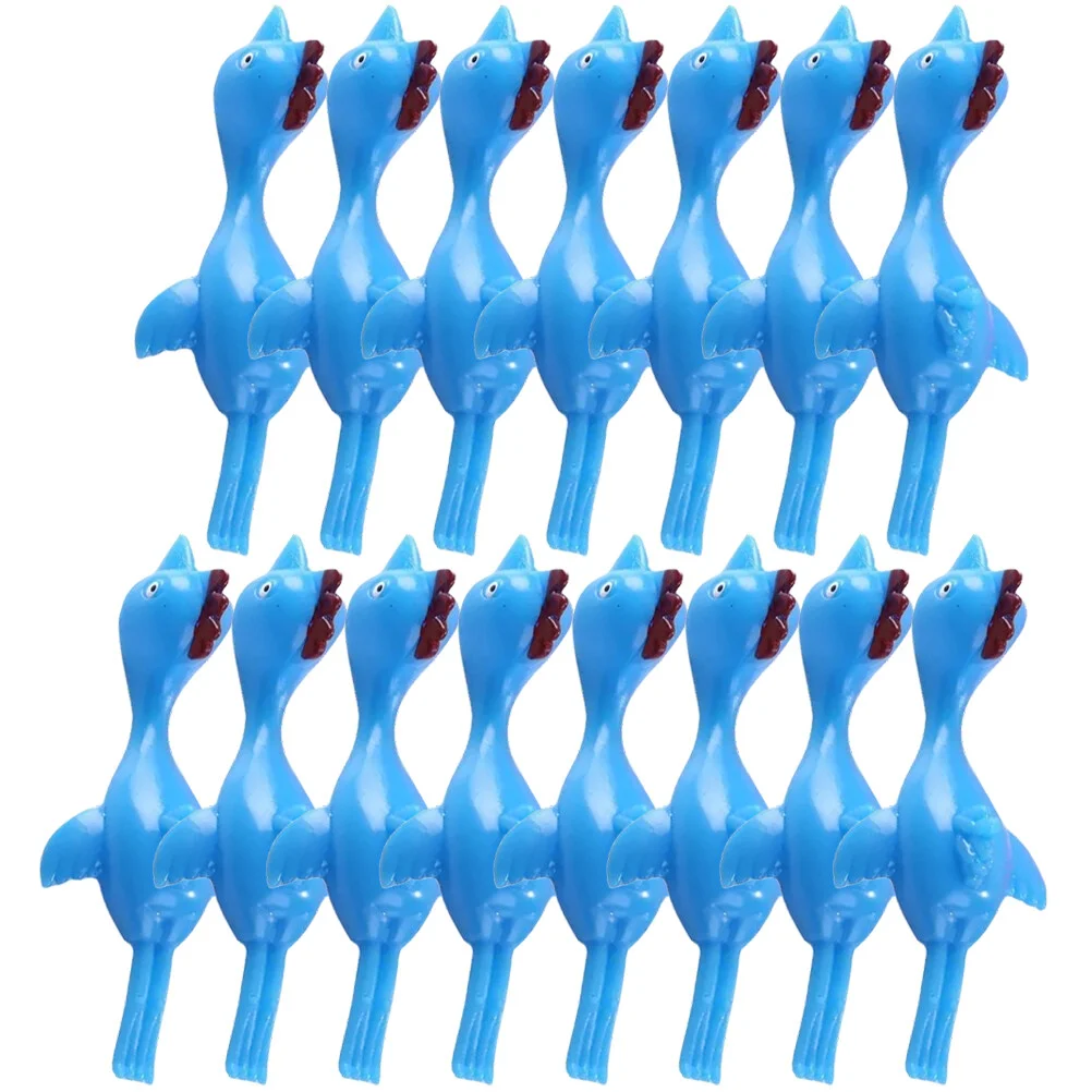 

15 Pcs Decompressor The Office Gifts Rubber Chicken Slingshot Animals Toy Plastic Stretchy Finger Child