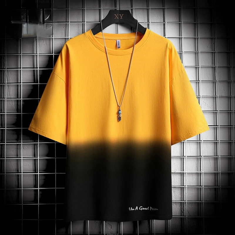 

2021 Brand New Cotton Oversized Men's T-Shirt O-Neck Patchwork Short Sleeve Summer Men Casual T Shirt Clothes for Teens Tops Tee