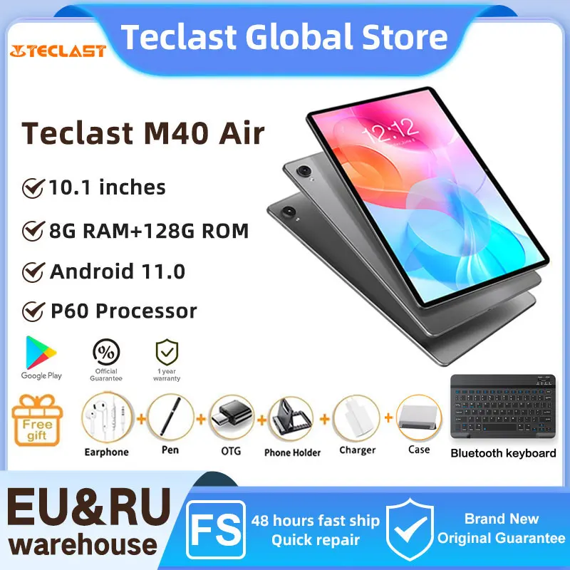 

Teclast M40 Air планшет на Android 11, восемь ядер, экран 10,1 дюйма, 8 ГБ + 1920 ГБ