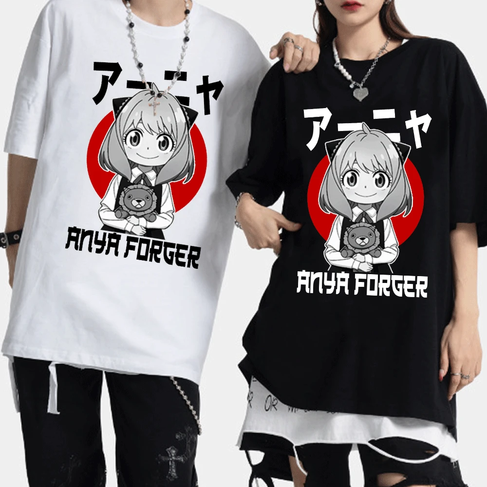 

Women Fashion Punk Tshirt SPY X FAMILY T Shirt Men Anime Anya T-shirt Summer Hip Hop Trendy Short Sleeves Boys Girl Tees Tops