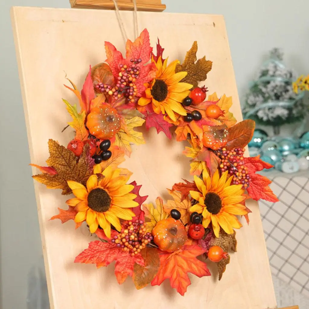 

45cm Large Sun Flower Wreath Garland Living Room Fireplace Patio Decor