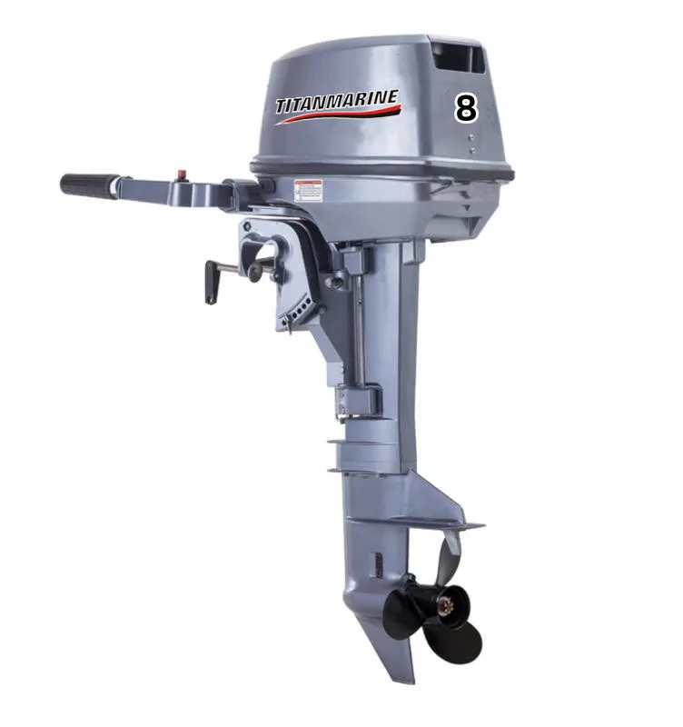

TITANMARINE outboard motor marine motor 2 stroke 8hp boat engine short shaft manual start for sale