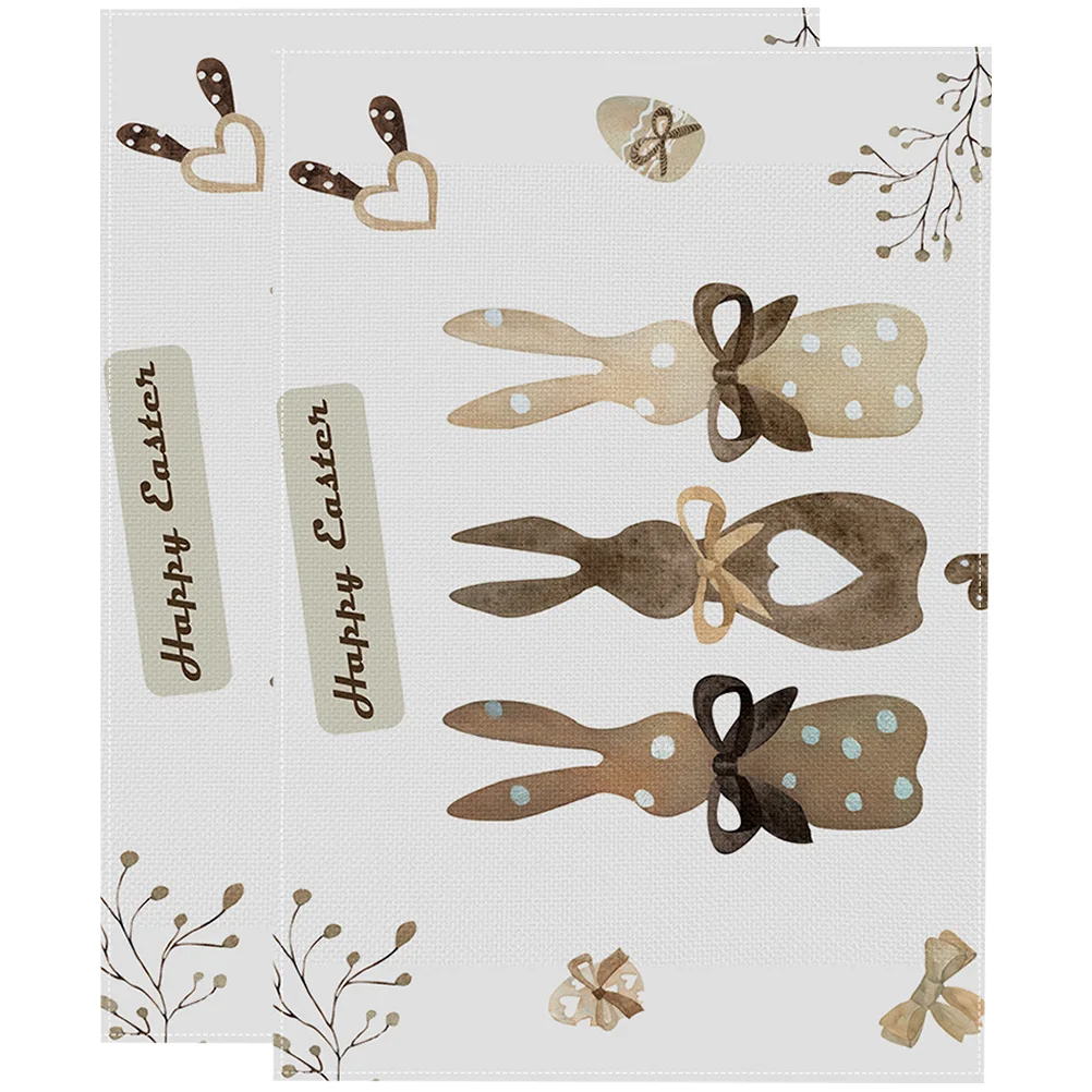 

Table Placemat Mat Easter Placemats Bunny Mats Place Decorative Heat Resistant Holiday Rustic Farmhouse Washable Dining Hot Pot