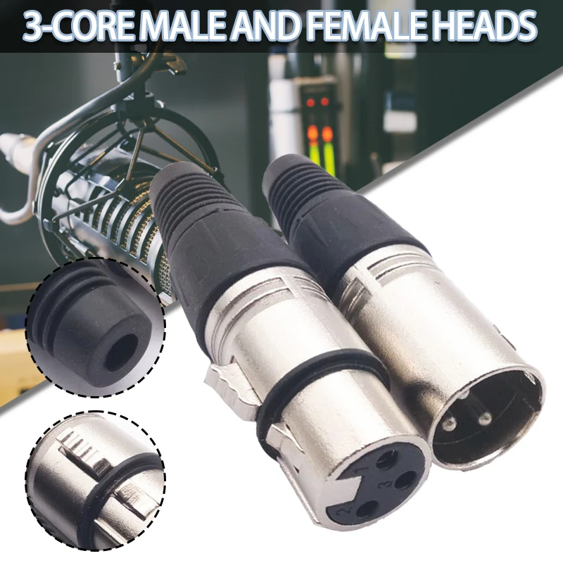 

10pcs XLR 3 Pin Plug Male Female Plug Connector Microphone Audio Cable Wire Connectors Plugs For Karaoke Audio Micro