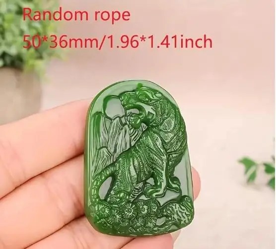 

Jade Green Pendant Tiger Men's Necklace Gift Fashion Charm Jewelry