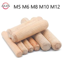 m5 m6 m8 m10 m12 wooden needle bolt round raft cork twill wood pin nails wedge shaft connector 20mm 100mm length
