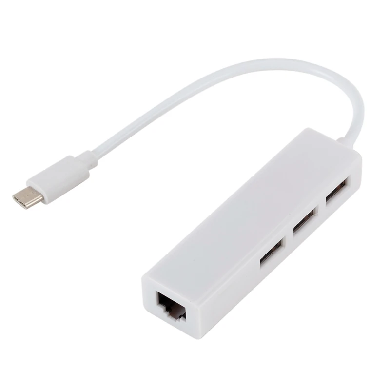 

Адаптер USB C-Ethernet с Type C USB2.0/3,0/PD HUB, сетевая карта RJ45 с 3 портами, адаптер Lan для USB-C типа
