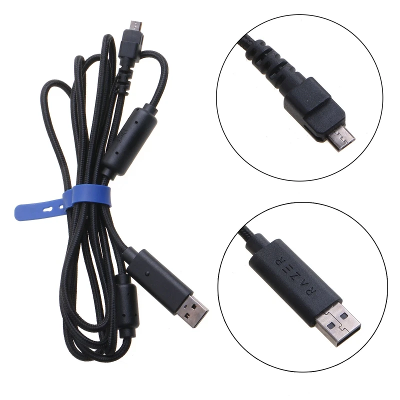 Cable USB negro para reparación de videojuegos, accesorios para Razer Lobezno, Xbox One, Cable Trans rápido, 1,9 m