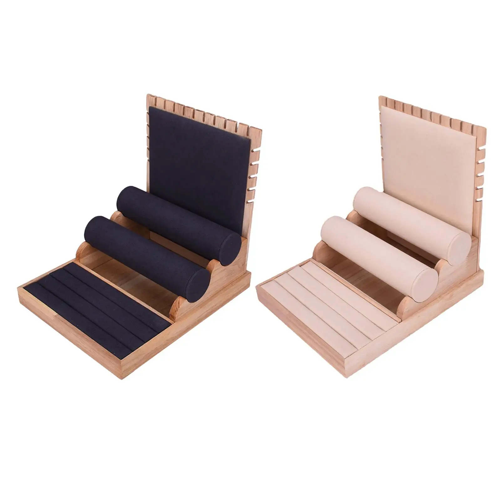 

3 in 1 Jewelry Display Props Flannel Elegant Storage Boxes Display Holder Case for Bracelets Necklace Rings Business Girls