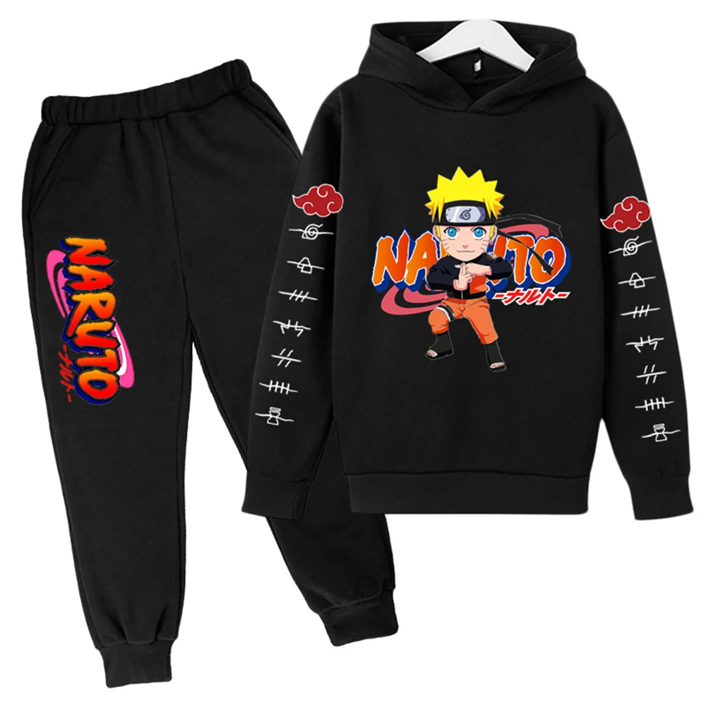 

New Anime Naruto Hoodie Kids Clothes Boys Hoodies Avatar Kakashi Harajuku Sweatshirts Autumn Spring O Neck Kids Pullover Sets