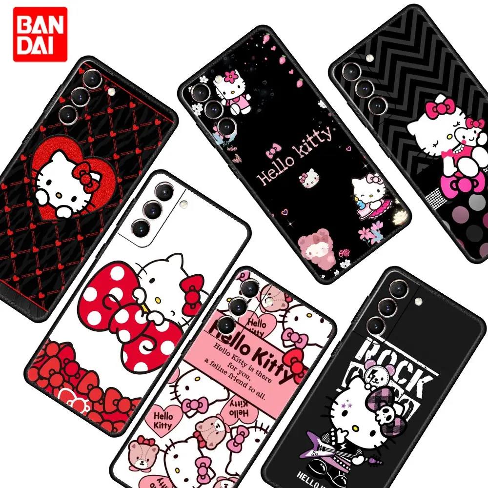 

Cartoon Hello Kitty Cat Anime Phone Case for Samsung Galaxy S22 S21 S20 S10 Plus Ultra 5G S22Plus S22Ultra Casing Capinha Funda