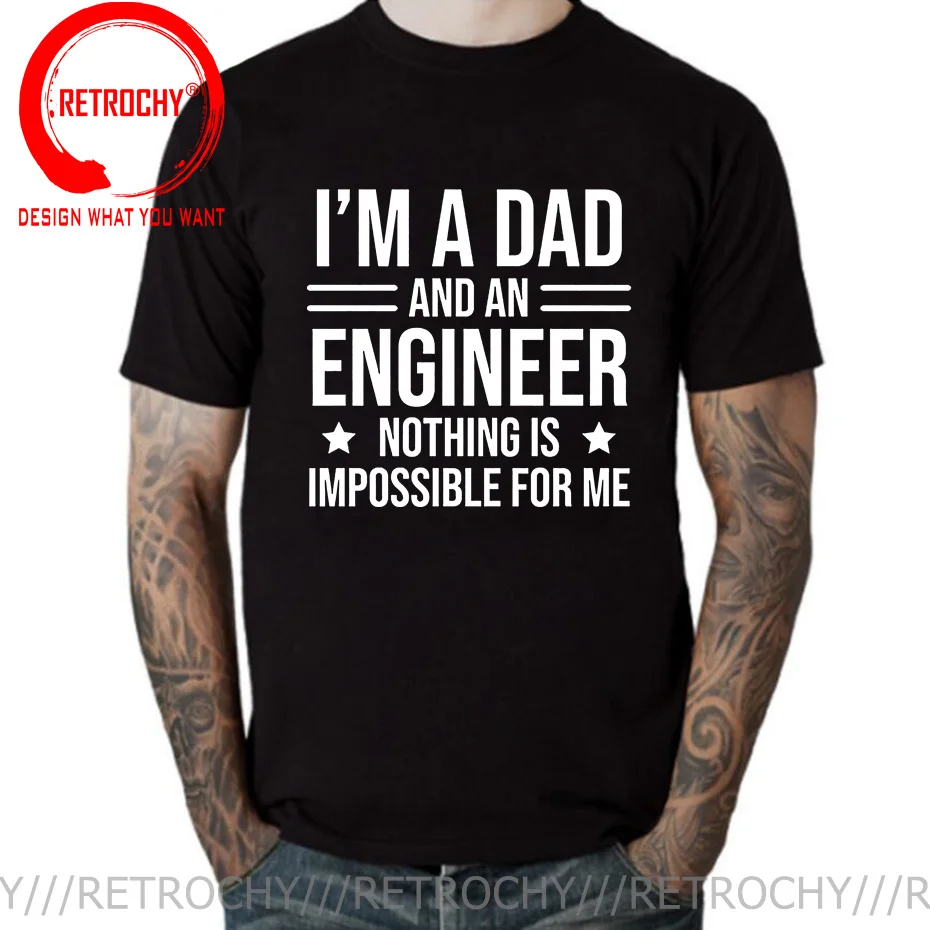 

Забавная футболка с надписью «я папа и инженер», «ничего невозможного для меня», крутая графическая футболка для папы, мужская летняя модная уличная одежда, футболки
