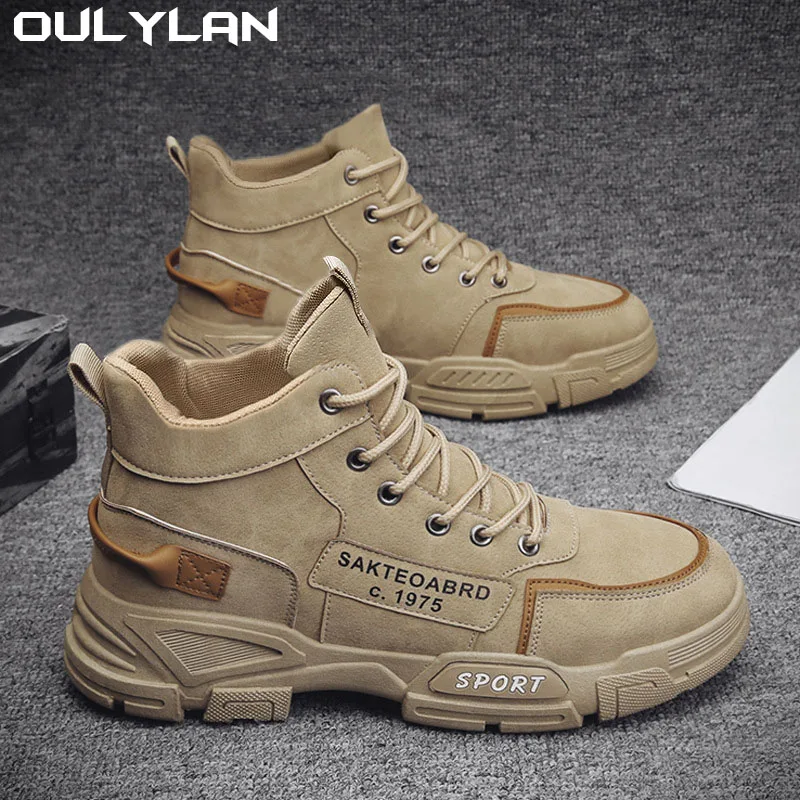Уличная рабочая обувь Oulylan мужские ботинки Теплая мужская повседневная