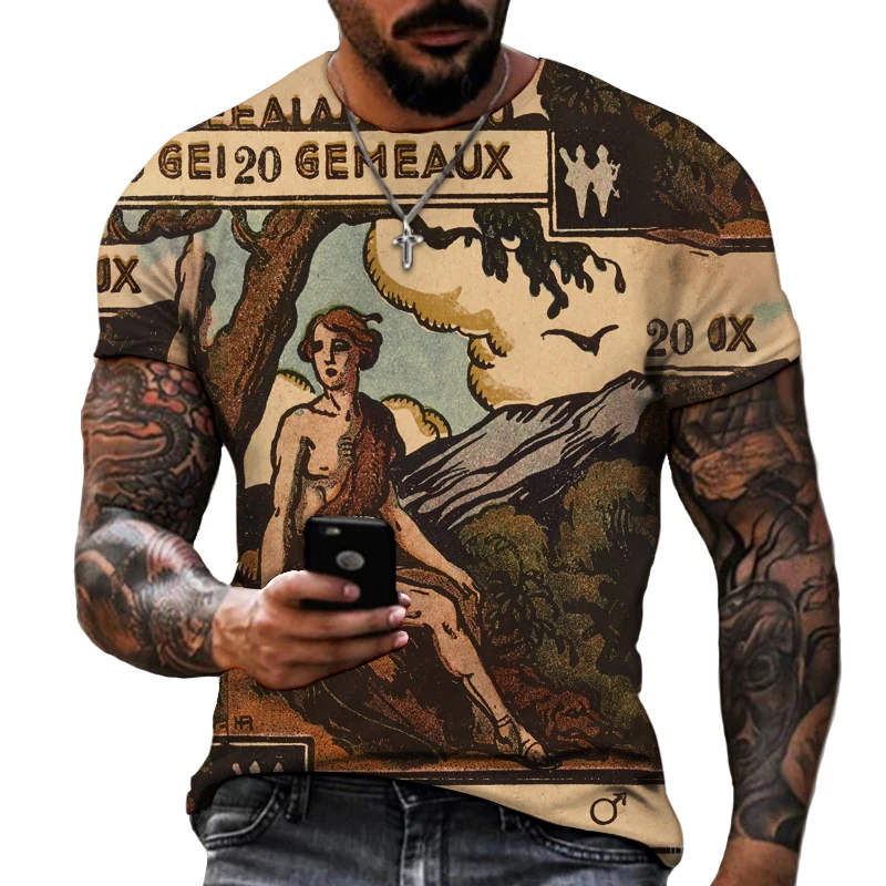 

Statue Of Liberty Ancient Greek Mythology Theme Men's T-shirt Antique 3D Printing High-quality Lycra Polyester S-5XL