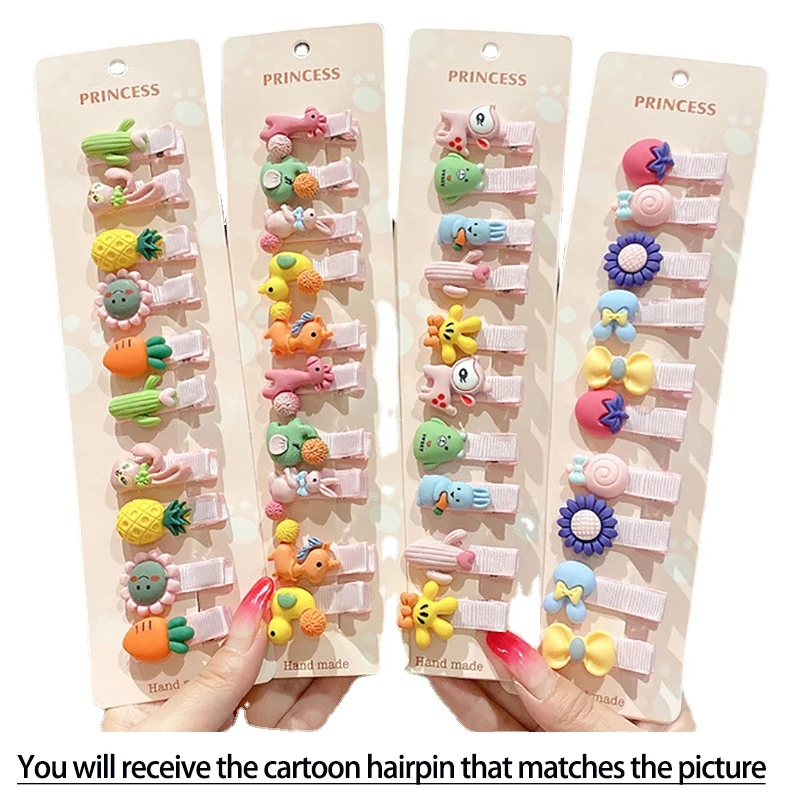 

10pcs/set Girls Cute Cartoon Hairpins Sweet Headband kid Hair Clip Hairpin Hair Accessories Jewelry Princess Headdress Whoesales