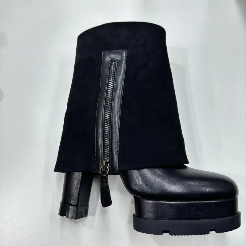 Новые черные модные ботинки на средней подошве с заклепками и стразами