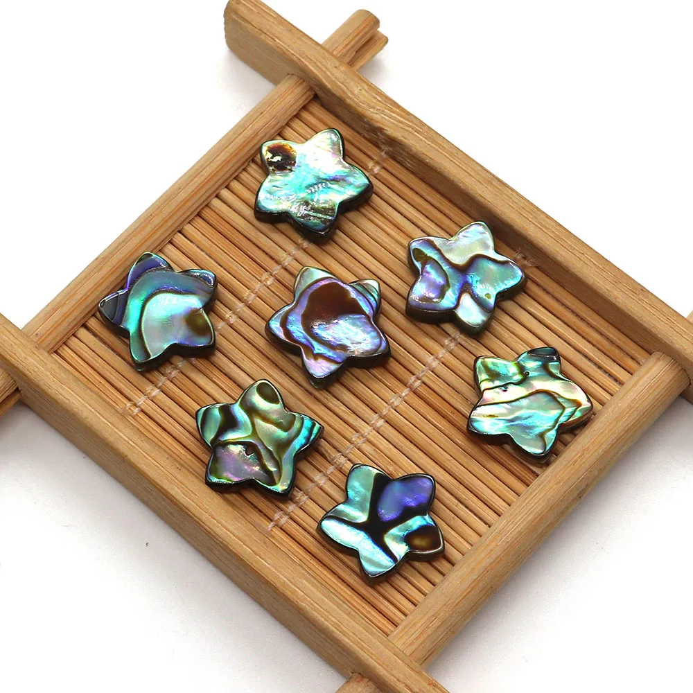 

Natural Abalone Shell Color Star Beads 15mm Five-petal Flower Cute Fashion Making Necklace Earring Bracelet Boutique Accessories
