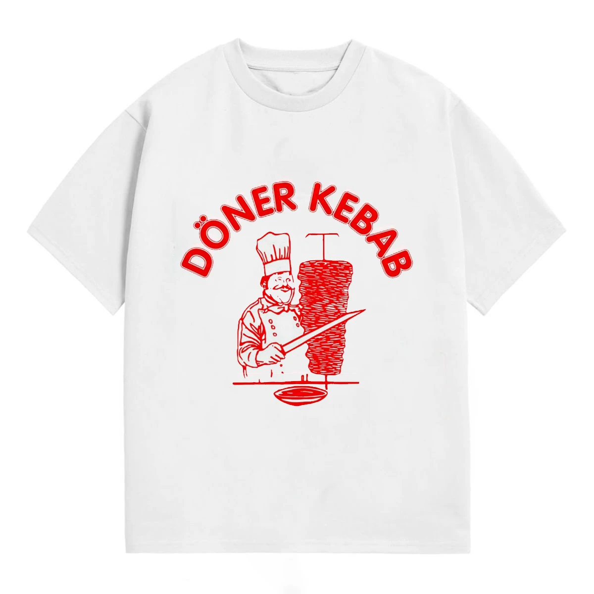 Новинка 2022 Мужская футболка с принтом донера кебаба 80s 90s Винтажная круглым