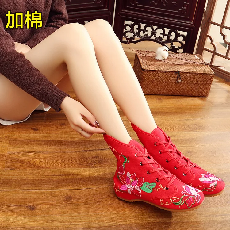 

XIHAHA Vintage Embroidery Shoes Handmade Women's Embroidered Canvas Ballet Flats Ladies Comfortable Chinese Ballerinas Vegan