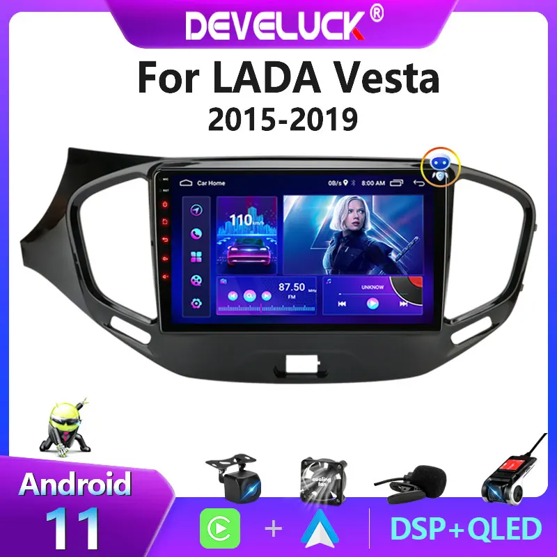 2 din android 11 car radio multimedia video player gps navigation carplay for lada vesta cross sport 2015 2019 stereo screen am free global shipping