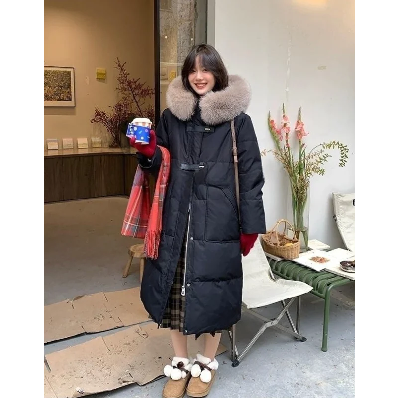 

Women's Winter Down Jacket, Medium Length Parka, Warm Thickened Coat, Elegant Fashion, New, 2023