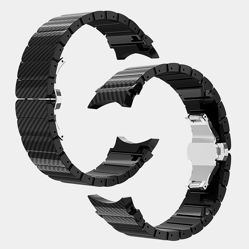 Carbon Fiber Strap for Samsung Galaxy 5 Pro 45mm Replaceable Bracelet for Galaxy Watch 5 4 44mm 40mm Butterfly Buckle Wristband