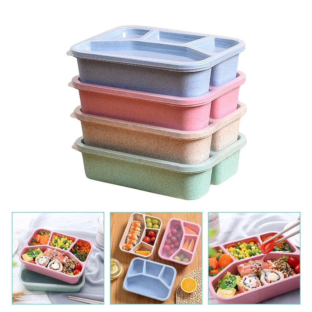 

Box Lunch Bento Containers Container Kids Portable Adult Boxes Compartment Stackable Divided Reusable Meal Microwave Prep