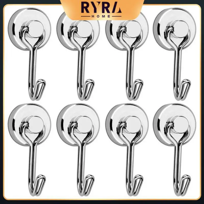 

Super Strong Neodymium Magnets Hooks 360 ° Rotary Folding Heavy Duty Magnetic Hook Nail Free For Kitchen Office Bedroom Bathroom