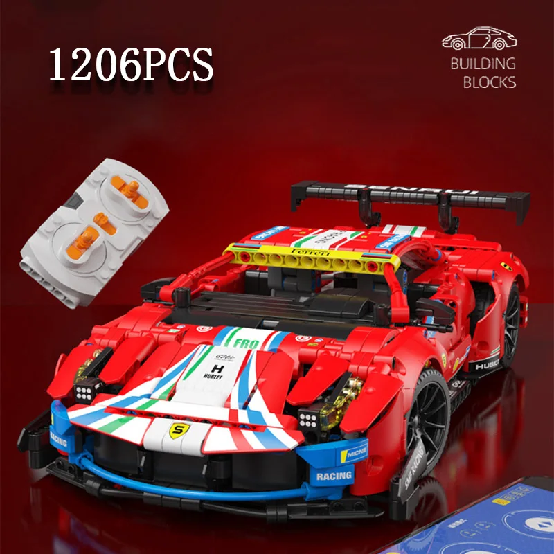 

Высокотехнологичный Ferrari 488 GTE RSR Радиоуправляемый Супер гоночный автомобиль скоростной автомобиль Moc Moduler Кирпичи Строительные блоки модел...