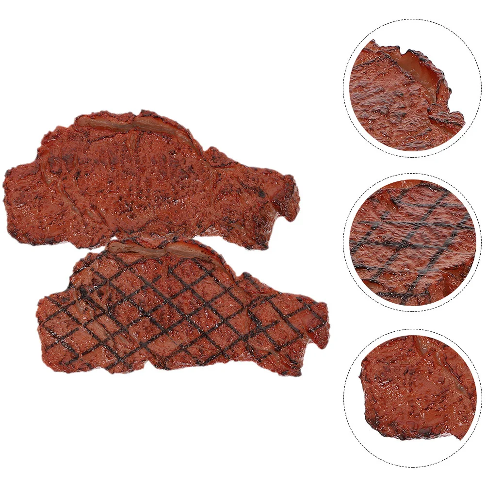 

Fake Model Meat Steak Artificial Cooked Play Beef Toys Display Pretend Roast Lifelike Props Realistic Barbecue Kids Toy