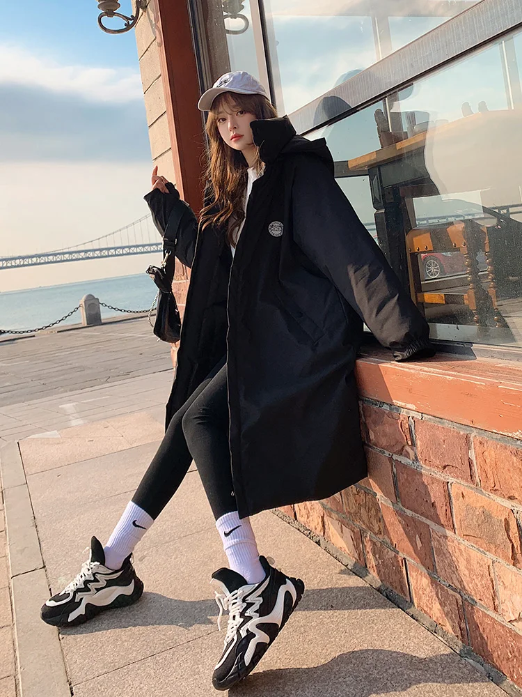 Vielleicht Autumn Winter Jacket Women 2022 Thick Warm Hooded Long Parkas Cotton Padded Coat Winter Casual Jacket Female Clothes