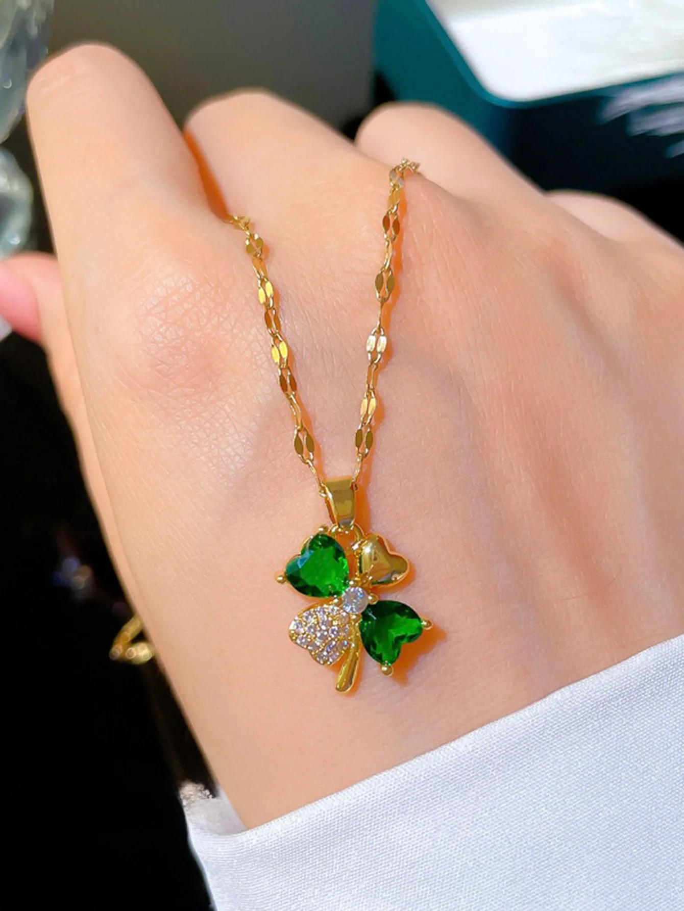 1 шт. медная подвеска с золотым покрытием и цепочкой из нержавеющей стали