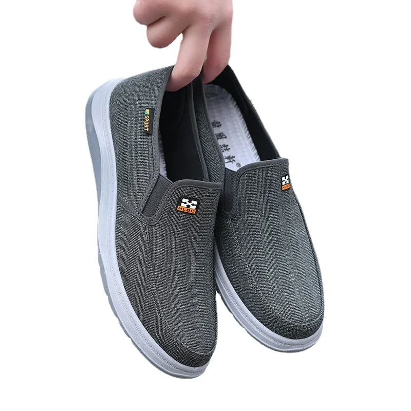 Men's Spring and Autumn Breathable Canvas Shoes Flat Bottom Anti slip Work Shoes Men's Casual Single Shoes