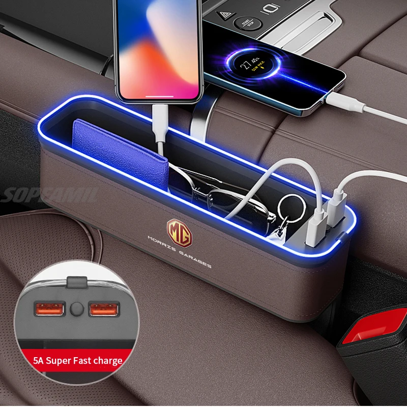 Фото Ящик для хранения автомобильного сиденья, USB-зарядка, слот для сиденья, настроечная лампа для MG ZS HS ES5 MG4 Electric MG S5 EV ONE EZS MG3 MG5 MG6 MG7 №3