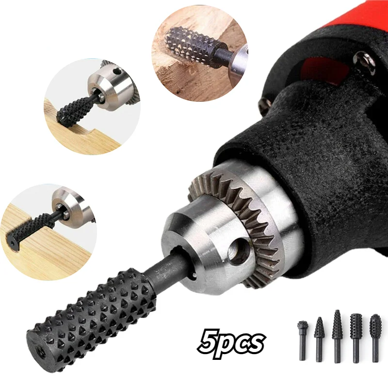 

5PCS Woodworking Special-shaped Rotary File Wood Carving Knife Woodworking File Grinding Head Embossing Rotary File