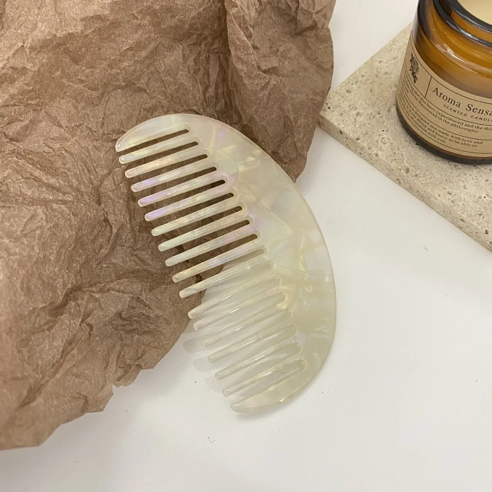 Цветная полукруглая Расческа с широкими зубьями Антистатическая расческа для