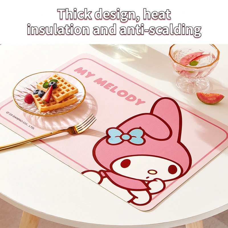 

Sanrio, Hello Kitty My Melody Cinnamoroll Изолированная подстилка для дома, водонепроницаемый и маслостойкий, без воды, мультяшный коврик для стола